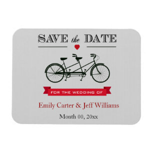 Tandem Bicycle Wedding Save the Date Magnets Magneet