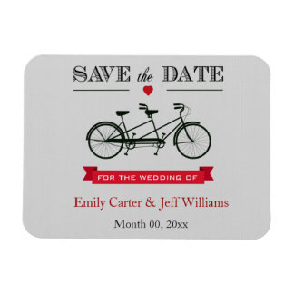 Tandem Bicycle Wedding Save the Date Magnets Magneet