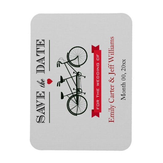 Tandem Bicycle Wedding Save the Date Magnets Magneet (Verticaal)
