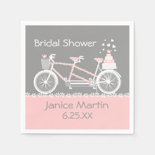 Tandem Bicycle Wedding Servet (Voorkant)