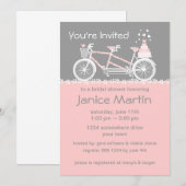 Tandem Bicycle Wedding Shower-uitnodiging Kaart (Voorkant / Achterkant)