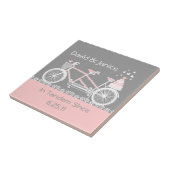 Tandem Bicycle Wedding Tegel Trivet Tegeltje (Zijkant)