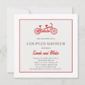 Tandem Bike Couples Bruiloft Douche Uitnodiging (Voorkant)