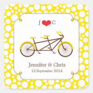 Tandem Bike (Gele Stippen) Favoriet Sticker