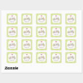 Tandem Bike (Green Stripes) voor Sticker (Vel)