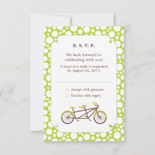 Tandem Bike (Groene Stippen) RSVP Kaartje