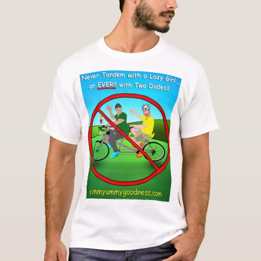 Tandem Bike met Two Dudes! T-shirt (Voorkant)