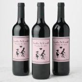 Tandem Bike Riding Weddenschap Wine Label Wijn Etiket (Flessen)