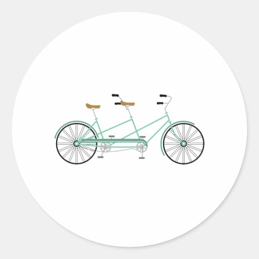 Tandem Bike Ronde Sticker (Voorkant)
