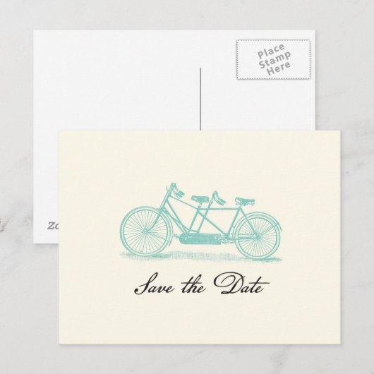 Tandem Bike Save the Date Briefkaart (Voorkant / Achterkant)