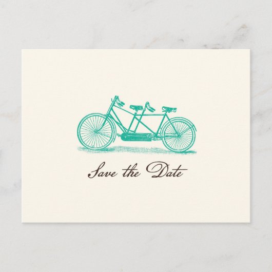 Tandem Bike Save the Date Briefkaart (Voorkant)