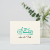  Tandem Bike Save the Date Briefkaart (Staand voorkant)