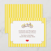 Tandem Bike (Yellow Stripes) Receptie Kaart (Voorkant / Achterkant)
