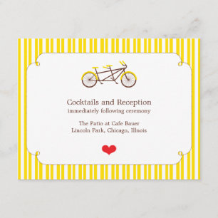 Tandem Bike (Yellow Stripes) Receptie Kaart