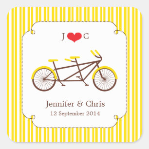Tandem Bike (Yellow Stripes) voor Sticker