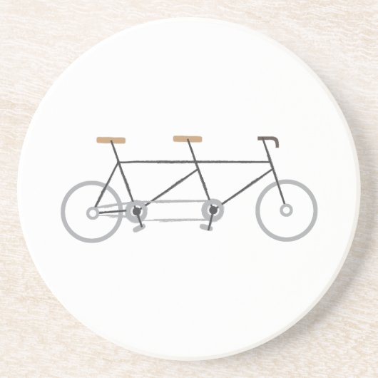 Tandem Bike Zandsteen Onderzetter (Voorkant)