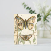 Tandem Butterflies over groene bladeren Briefkaart (Staand voorkant)