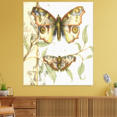 Tandem Butterflies over groene bladeren Canvas Afdruk (Insitu (Woonkamer))