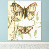 Tandem Butterflies over groene bladeren Canvas Afdruk (Insitu (Houten vloer))