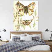 Tandem Butterflies over groene bladeren Canvas Afdruk (Insitu (Slaapkamer))