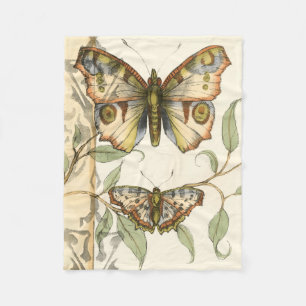 Tandem Butterflies over groene bladeren Fleece Deken