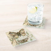 Tandem Butterflies over groene bladeren Glazen Onderzetter (Schuin)