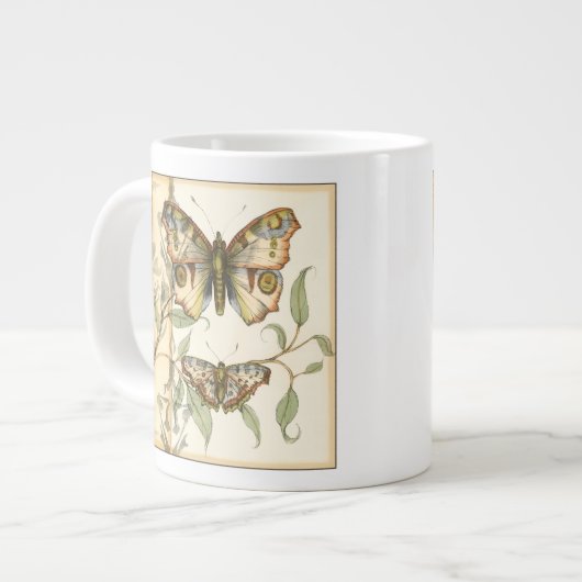 Tandem Butterflies over groene bladeren Grote Koffiekop (Links)
