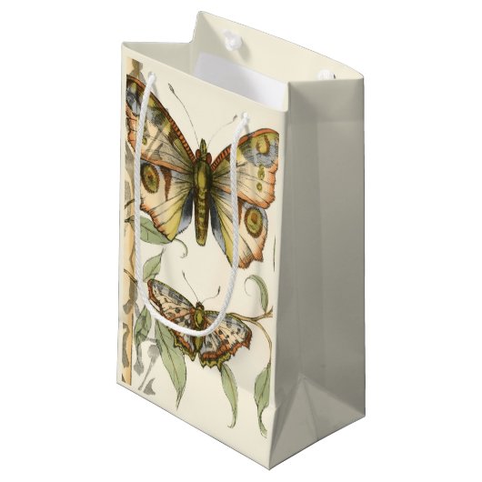 Tandem Butterflies over groene bladeren Klein Cadeauzakje (Voorkant Gekanteld)