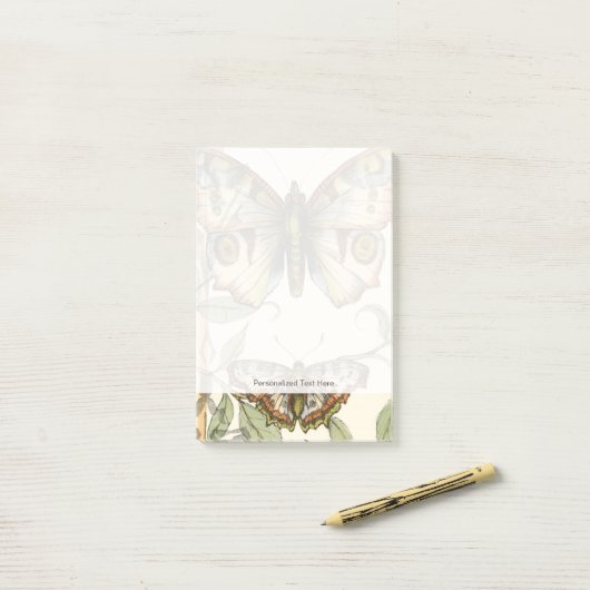 Tandem Butterflies over groene bladeren Post-it® Notes (Op bureau)