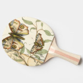 Tandem Butterflies over groene bladeren Tafeltennisbatje (Zijkant)