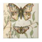 Tandem Butterflies over groene bladeren Tegeltje (Voorkant)