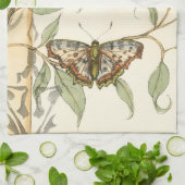 Tandem Butterflies over groene bladeren Theedoek (Gevouwen)