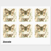 Tandem Butterflies over groene bladeren Vierkante Sticker (Vel)