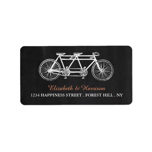 Tandem Chalkboard bruiloft Etiket (Voorkant)