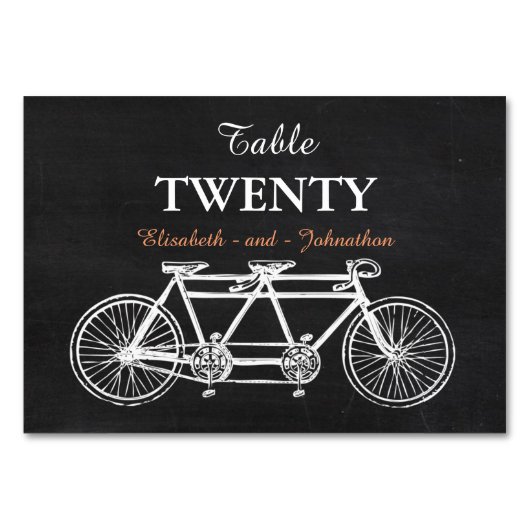 Tandem Chalkboard bruiloft Kaart (Achterkant)