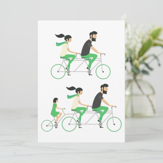 Tandem-cycli Kaart (Staand voorkant)