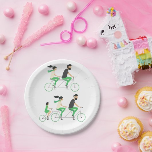 Tandem-cycli Papieren Bordje (Feest)
