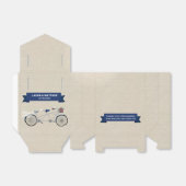 Tandem Donkerblauw Fiets Bruiloft Verloving Bedankdoosjes (Uitgevouwen)