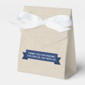 Tandem Donkerblauw Fiets Bruiloft Verloving Bedankdoosjes (Voorkant Zijde)