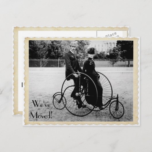  Tandem Fiets Bewegend Briefkaart (Voorkant / Achterkant)