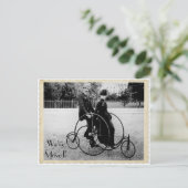 Tandem Fiets Bewegend Briefkaart (Staand voorkant)