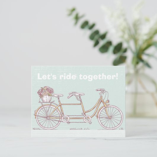 Tandem-fiets Briefkaart (Staand voorkant)