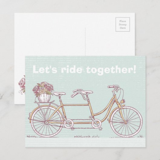 Tandem-fiets Briefkaart (Voorkant / Achterkant)