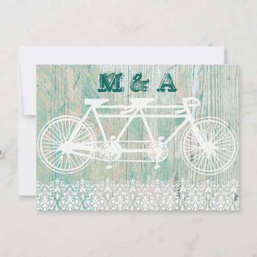 Tandem fiets, BRUILOFT uitnodiging (Voorkant)