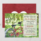 Tandem fiets bruiloft uitnodigingen (Voorkant / Achterkant)
