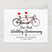  Tandem Fiets Custom Wedding Jubileum Briefkaart (Voorkant)
