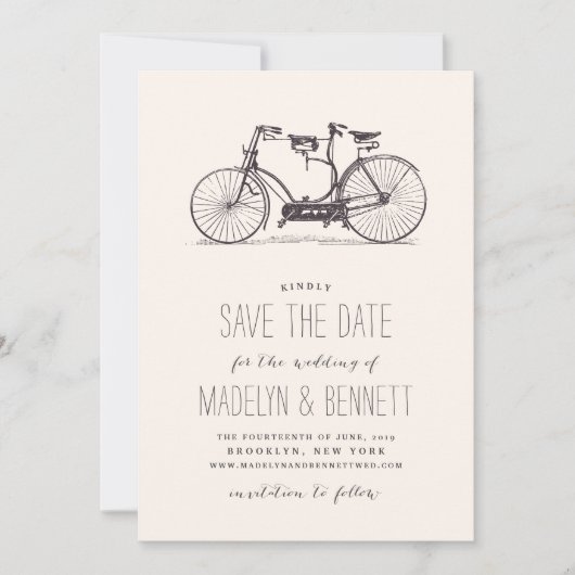 Tandem-fiets De datum Kaart opslaan (Voorkant)