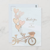 Tandem-fiets en hartballonnen in de faux-folie briefkaart (Voorkant / Achterkant)
