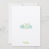 Tandem Fiets / Fiets Moderne bruiloft Bewaar de da Save The Date (Achterkant)