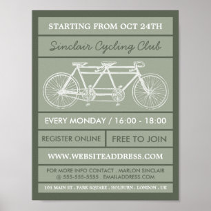 Tandem Fiets, Fietsclub Adverteren Poster
